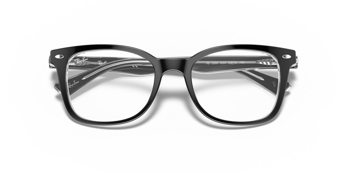 Ray-Ban RX5285 black prescription eyewear frames, front view with dark rims
