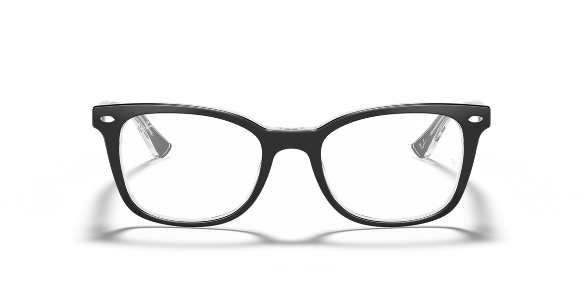 Ray-Ban RX5285 black on transparent prescription eyewear frames, front view