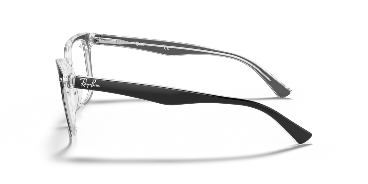 Ray-Ban RX5285 clear prescription eyewear frames, side profile with temples