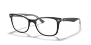 Ray-Ban RX5285 black on transparent prescription eyewear frames, square full-rim