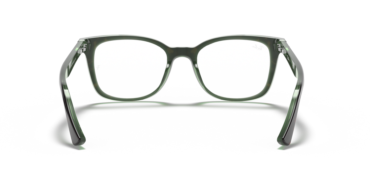 Ray-Ban RX5285 turquoise on transparent prescription eyewear frames, front view
