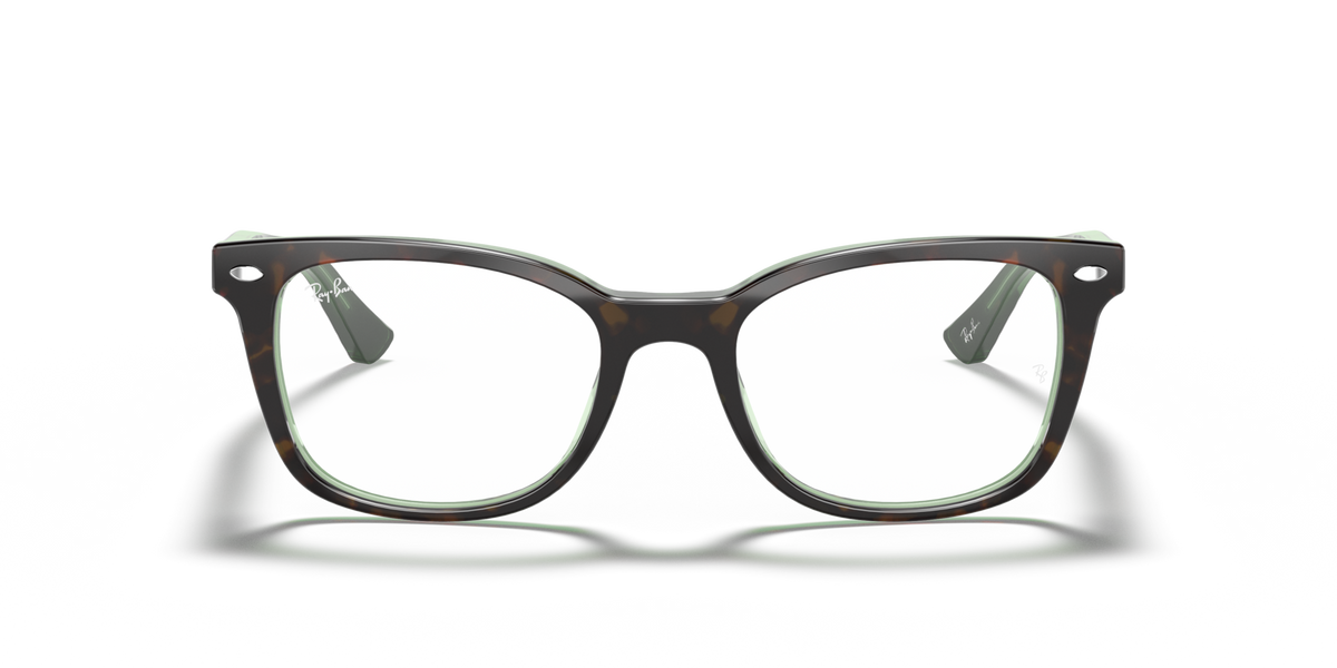 Ray-Ban RX5285 turquoise on transparent prescription eyewear frames, front view