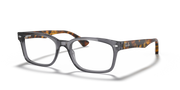 Ray-Ban tortoise-pattern rectangular prescription frames with clear lenses, front view