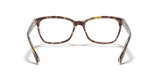 Prescription eyewear frames with havana tortoise frame, side profile and clear lenses
