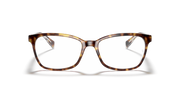 Prescription eyewear frames with havana tortoise frame and clear lenses