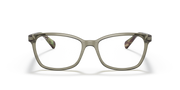 Ray-Ban prescription eyewear frames, khaki front with tortoise-pattern temples and clear lenses