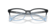 Ray-Ban RX5362 prescription frames, dark gray square glasses with light-blue inner accents