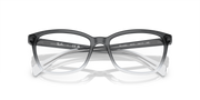 Ray-Ban RX5362 prescription frames, dark gray square glasses with light-blue inner arms