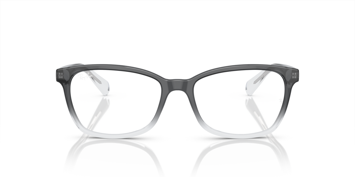 Ray-Ban RX5362 prescription frames, dark gray square eyeglasses, front view with reflections