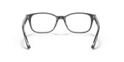 Clear silver prescription eyewear frames with rectangular lenses, front view