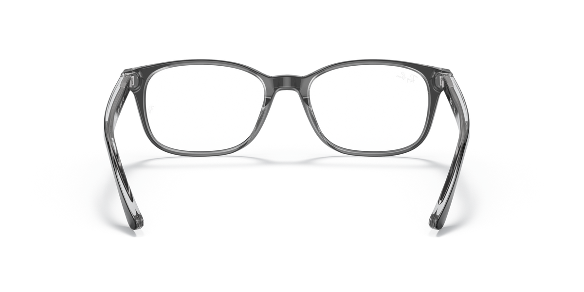 Clear silver prescription eyewear frames with rectangular lenses, front view
