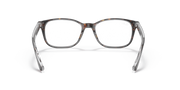 Clear silver prescription eyewear frames with rectangular lenses, angled front view