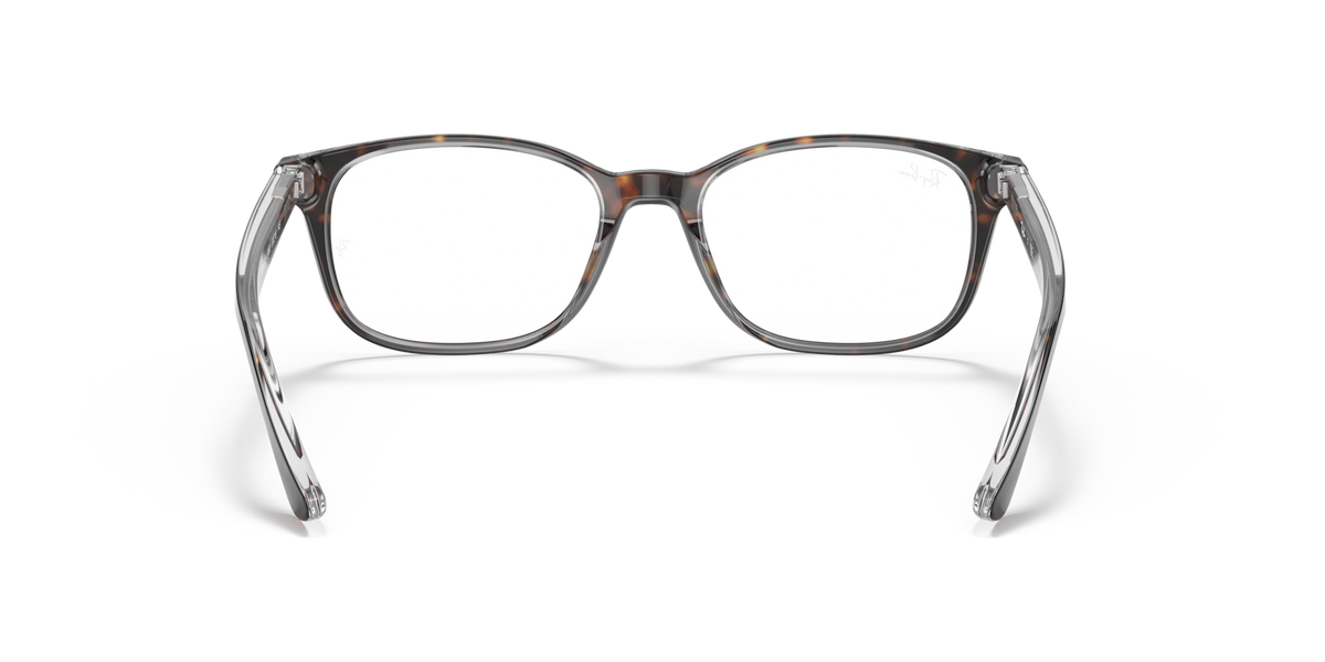 Clear silver prescription eyewear frames with rectangular lenses, angled front view
