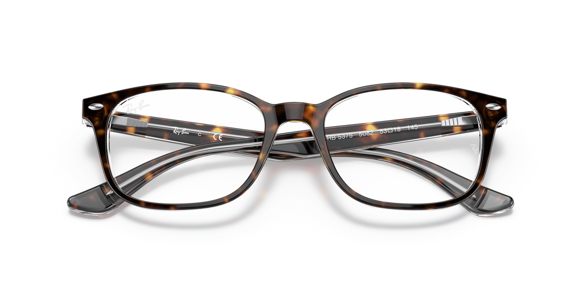 Havana brown prescription eyewear frames with rectangular lenses and patterned temples