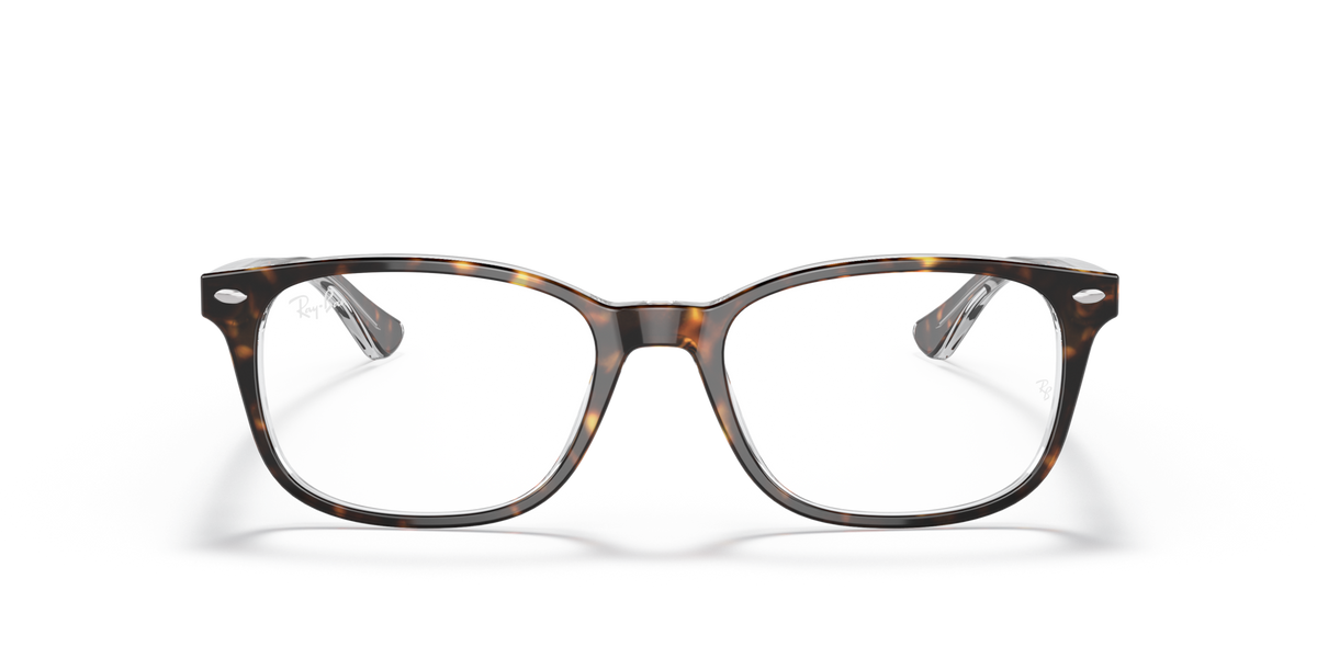 Havana brown prescription eyewear frames, front view with rectangular lenses and bridge