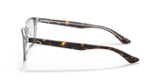 Havana brown prescription eyewear frames side profile with patterned temples