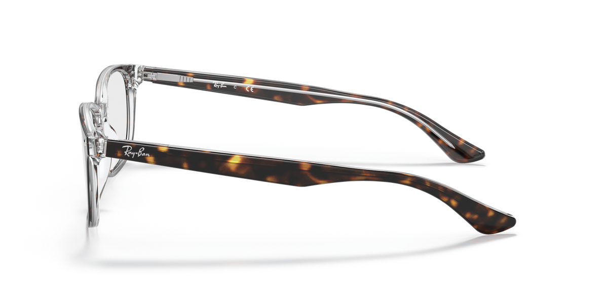 Havana brown prescription eyewear frames side profile with patterned temples
