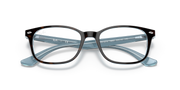Ray-Ban RX5375 prescription glasses, dark gray full-rim frames with blue tint