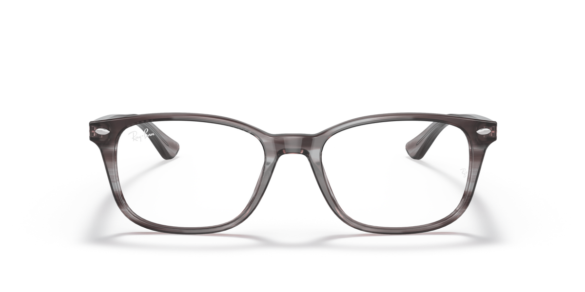 Ray-Ban RX5375 prescription glasses, brown translucent full-rim rectangular frames