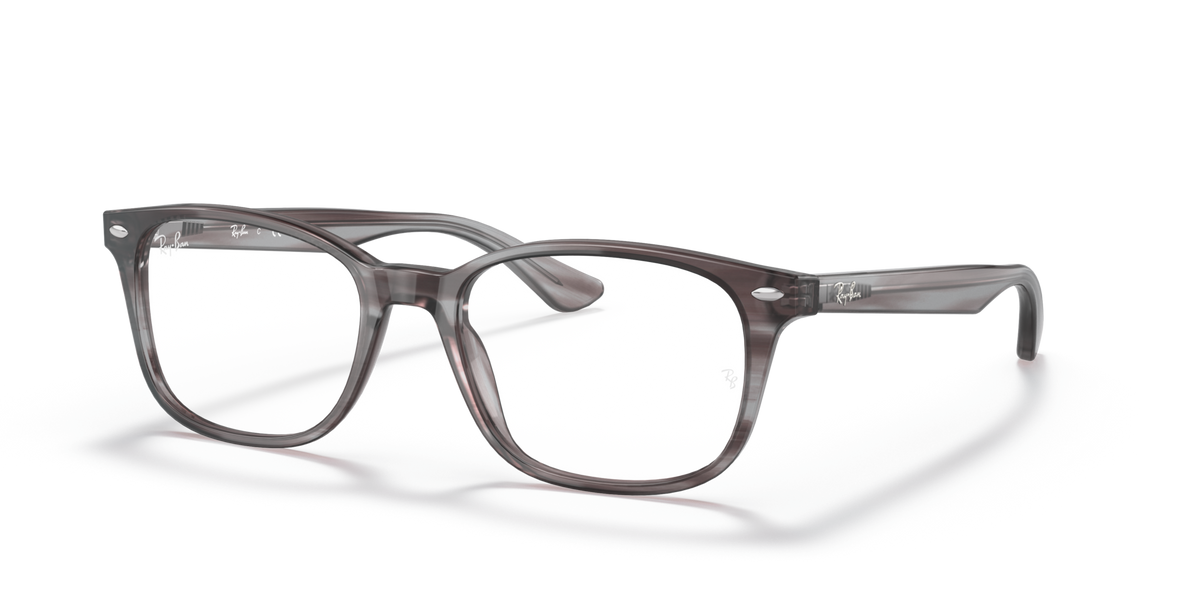 Ray-Ban RX5375 prescription glasses, brown translucent rectangular full-rim frames