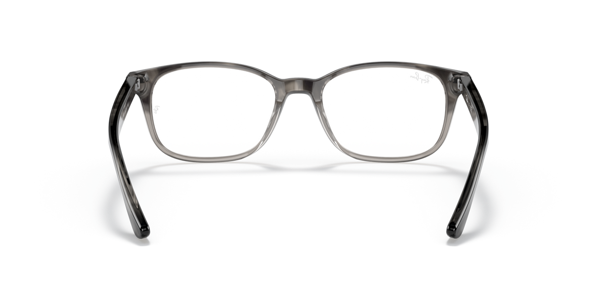 Prescription eyewear frames front view with dark gray full-rim and clear lenses
