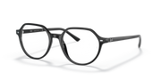 Black prescription eyewear frames with round lenses and thin metal temples
