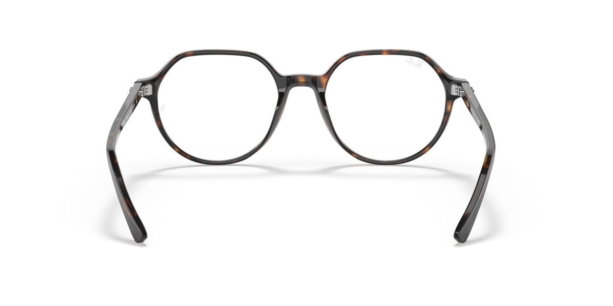Front view of round prescription eyeglass frames in havana striped acetate