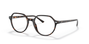 Havana striped prescription eyeglass frames with round lenses and metal temple arms