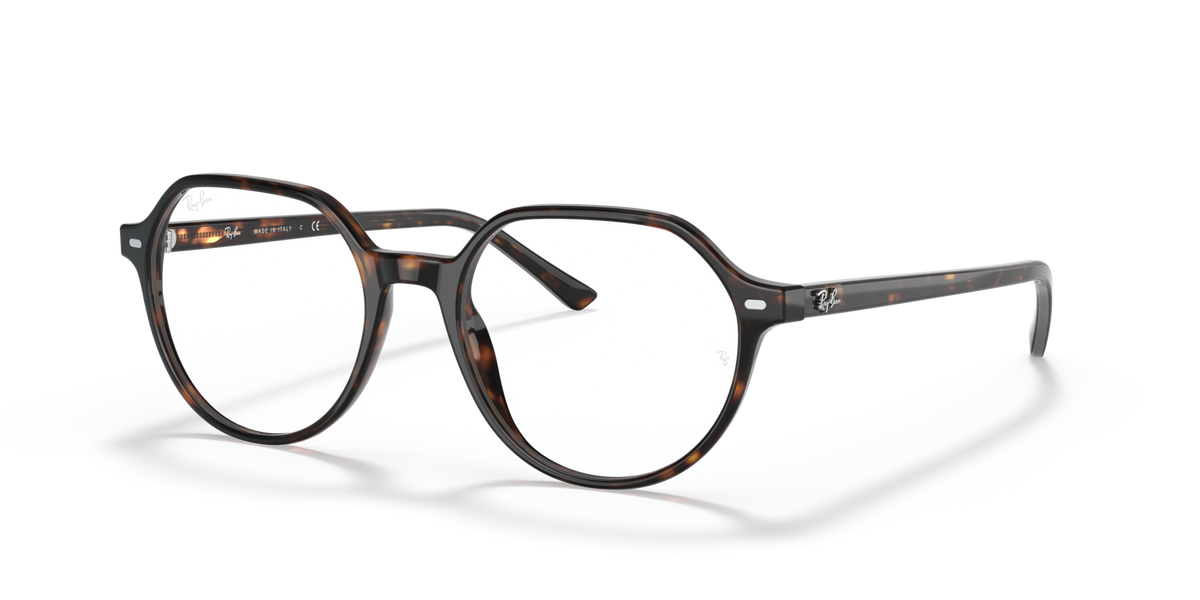Havana striped prescription eyeglass frames with round lenses and metal temple arms