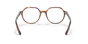 Front view of round prescription eyeglass frames with havana striped rims
