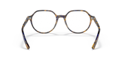 Havana striped round eyeglass frames with full rim, curved bridge, and metal temples