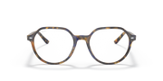 Havana striped round eyeglass frames, wide lenses, metal hinges for prescription eyewear