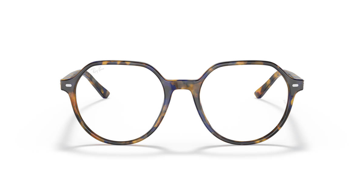 Havana striped round eyeglass frames, wide lenses, metal hinges for prescription eyewear