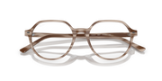 Ray-Ban Thalia prescription eyewear frames, angled front with round lenses and striped details