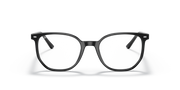 Ray-Ban prescription eyewear frames, black front view with round-rectangular lenses