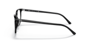 Ray-Ban prescription eyewear frames, black side profile with curved metal temples