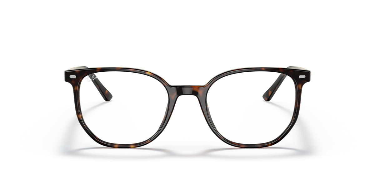 Ray-Ban prescription eyewear frames, Havana brown gradient front with round-rectangular lenses