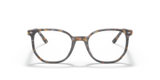 Ray-Ban prescription eyewear frames, brown tortoise-striped full-rim lenses front view