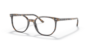 Ray-Ban prescription eyewear frames, brown tortoise-striped with clear temples