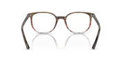 Ray-Ban prescription eyeglass frames, striped brown gradient with rounded lenses