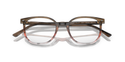 Ray-Ban prescription eyeglass frames, striped brown gradient oval lenses