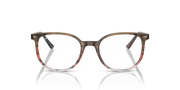 Ray-Ban prescription eyeglass frames, striped brown gradient front view
