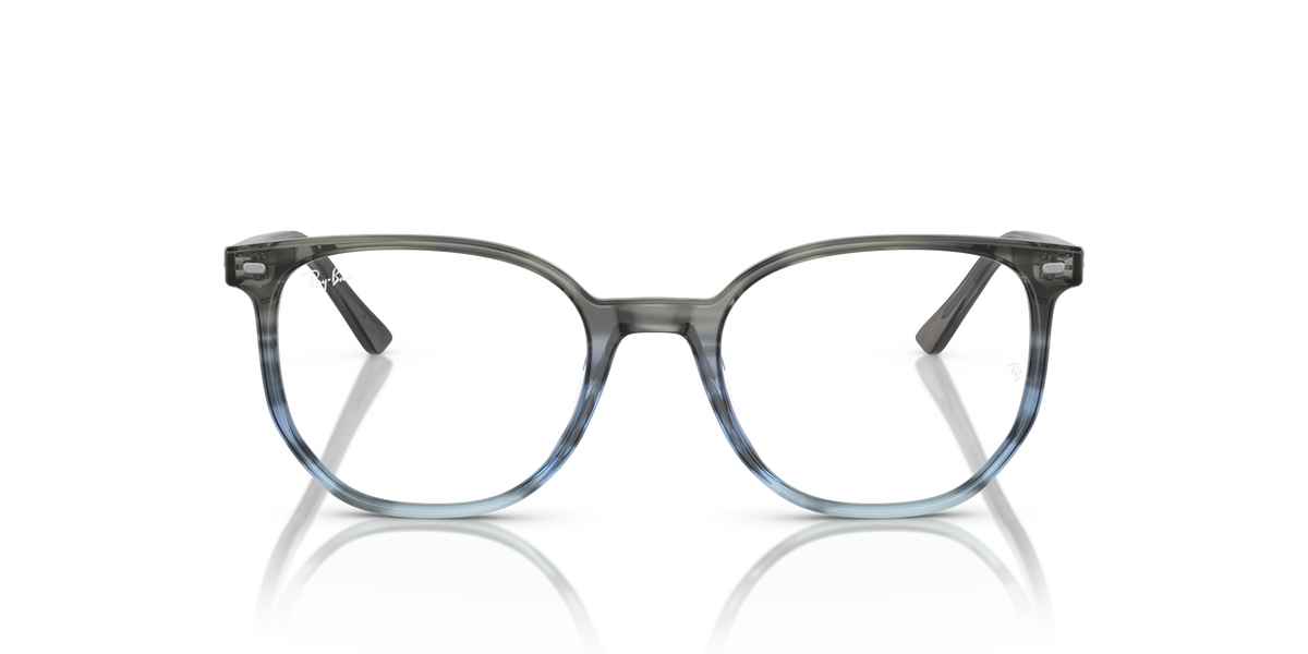 Ray-Ban prescription eyeglass frames, striped blue gradient front view