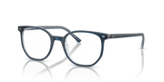 Dark multicolor striped eyeglass frames with rounded rectangular lenses and metal bridge