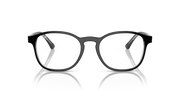 Prescription eyeglass frames, dark gray, frontal view with rounded square lens fronts