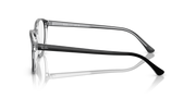 Prescription eyeglass frames, dark gray, opposite side profile with temple arms