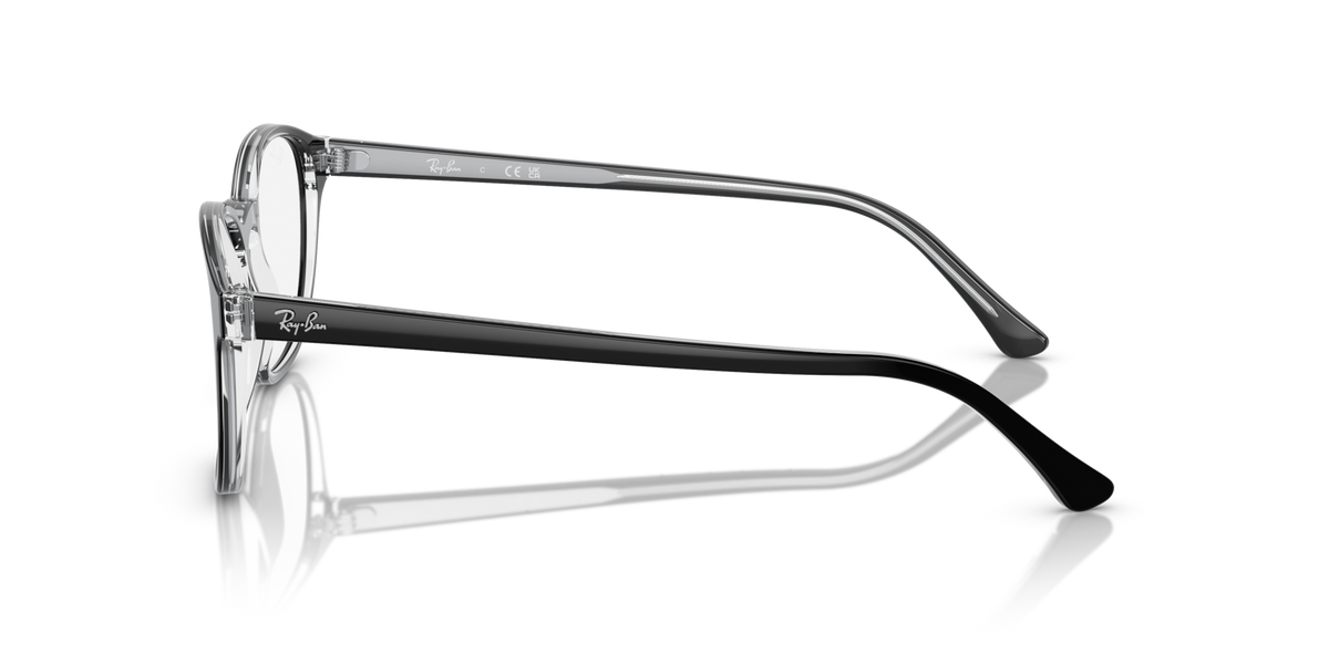 Prescription eyeglass frames, dark gray, opposite side profile with temple arms