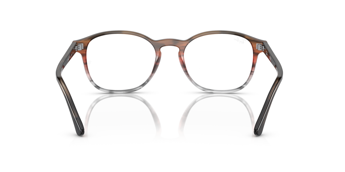 Ray-Ban RX5417 prescription eyewear frames, brown transparent front view with nose pads