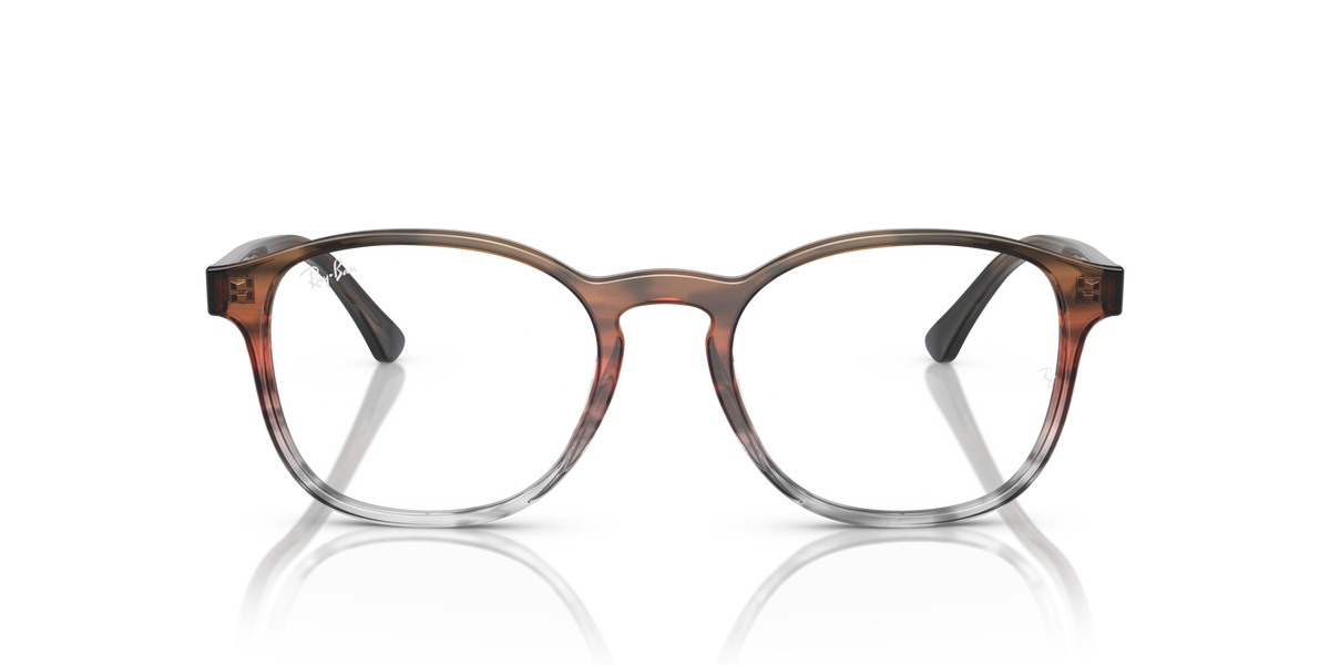 Ray-Ban RX5417 prescription eyewear frames, brown transparent, round-square lenses