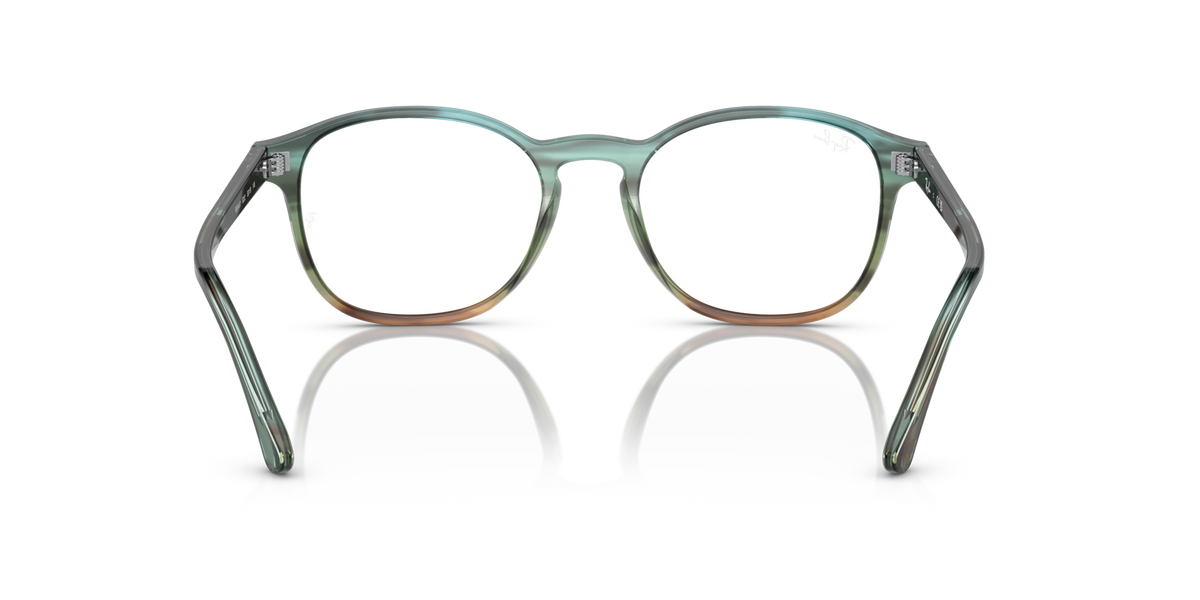 Ray-Ban RX5417 prescription eyewear frames, green transparent front view with nose pads